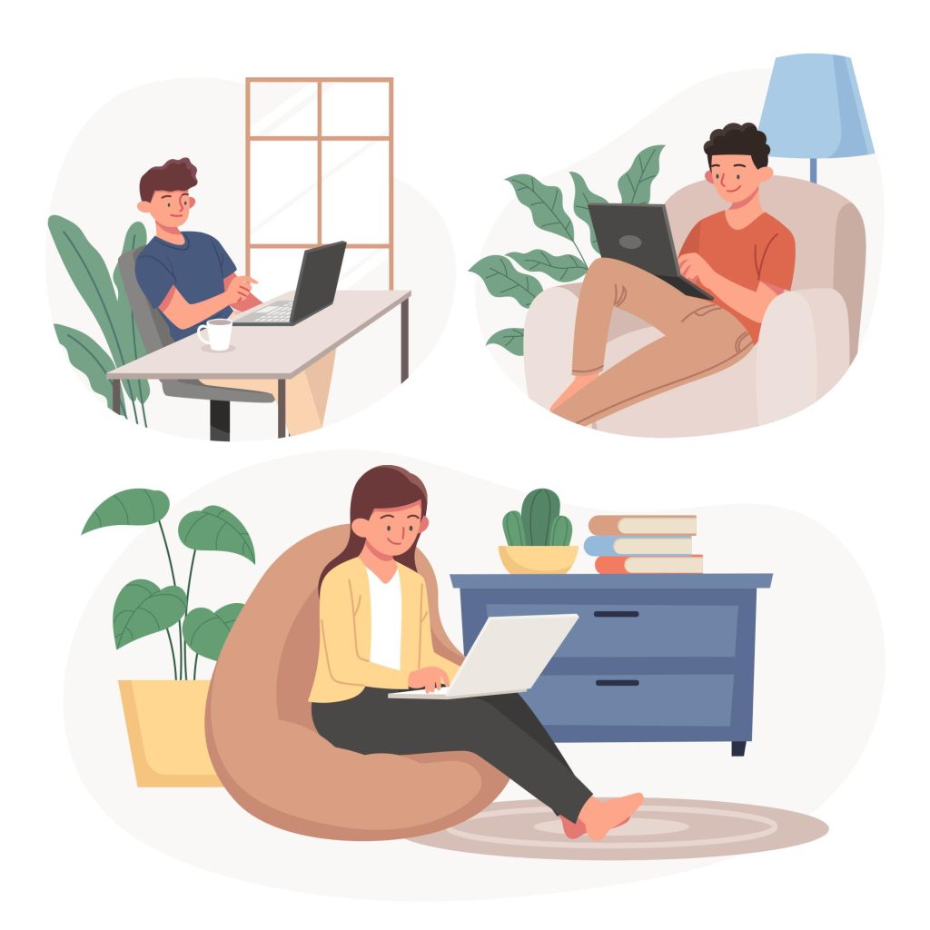 Number-of-hand-drawn-characters-working-from-home